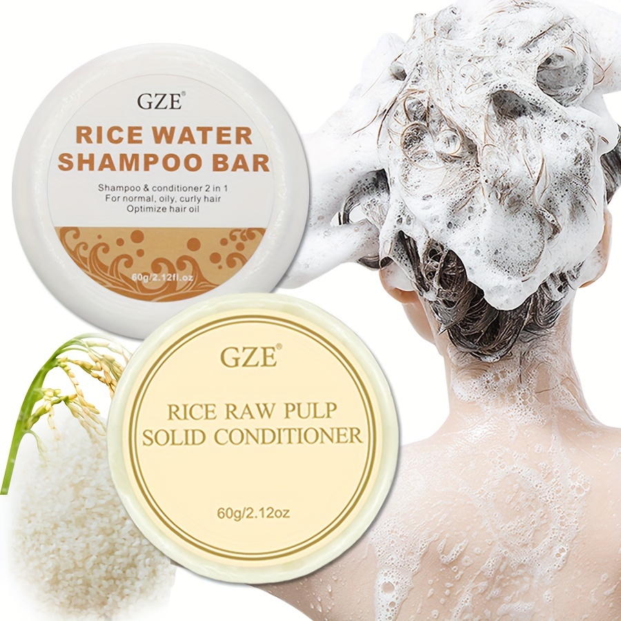 Bar Soap Shampoo Solid - Gze arroz água shampoo barra sabão