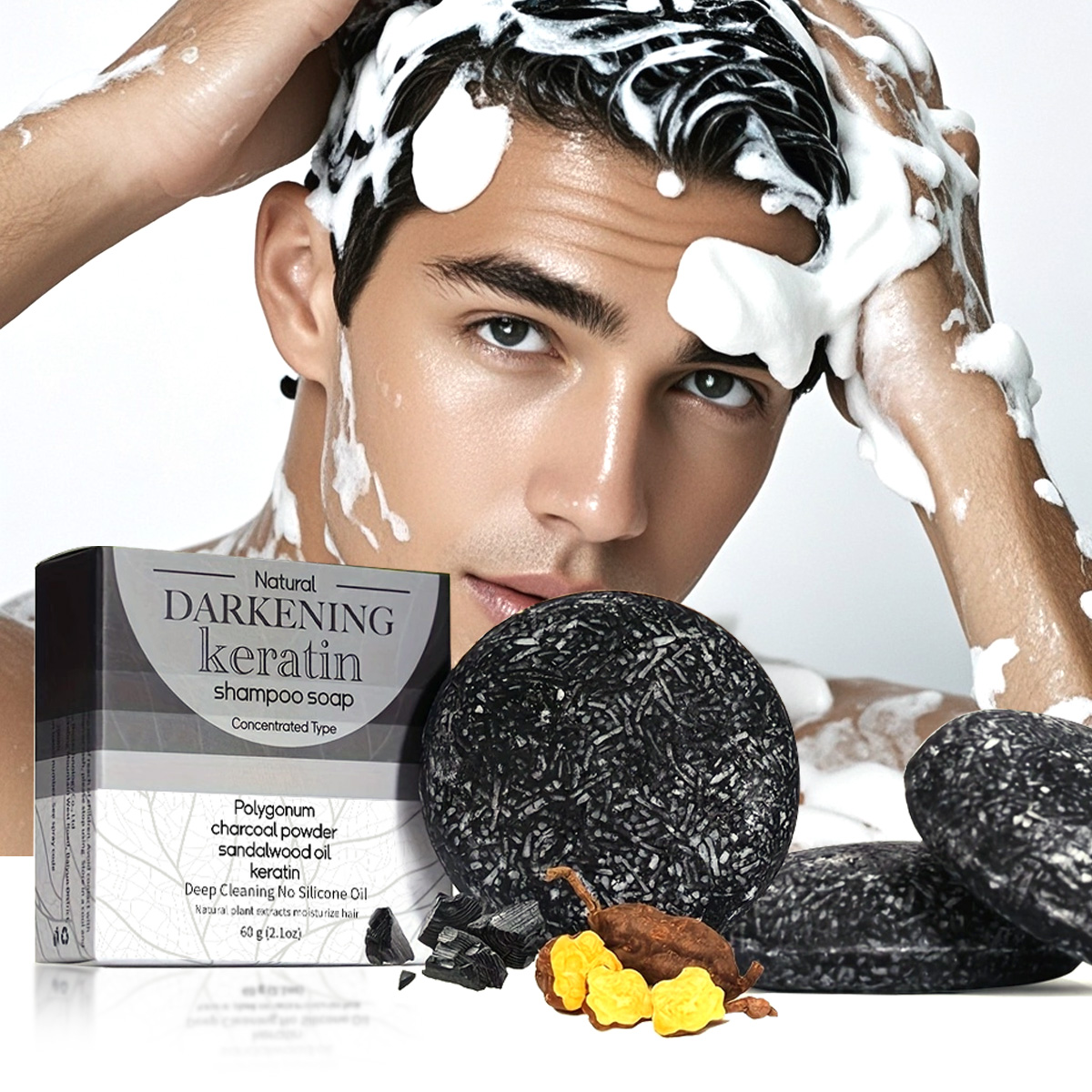 XF 60g Sabonete Preto Shampoo  - Bar Soap Shampoo Solid avaliação e preço