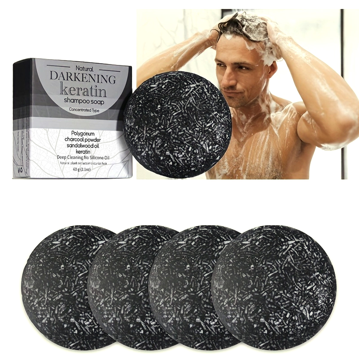 XF 60g Sabonete Preto Shampoo  - Bar Soap Shampoo Solid avaliação e preço