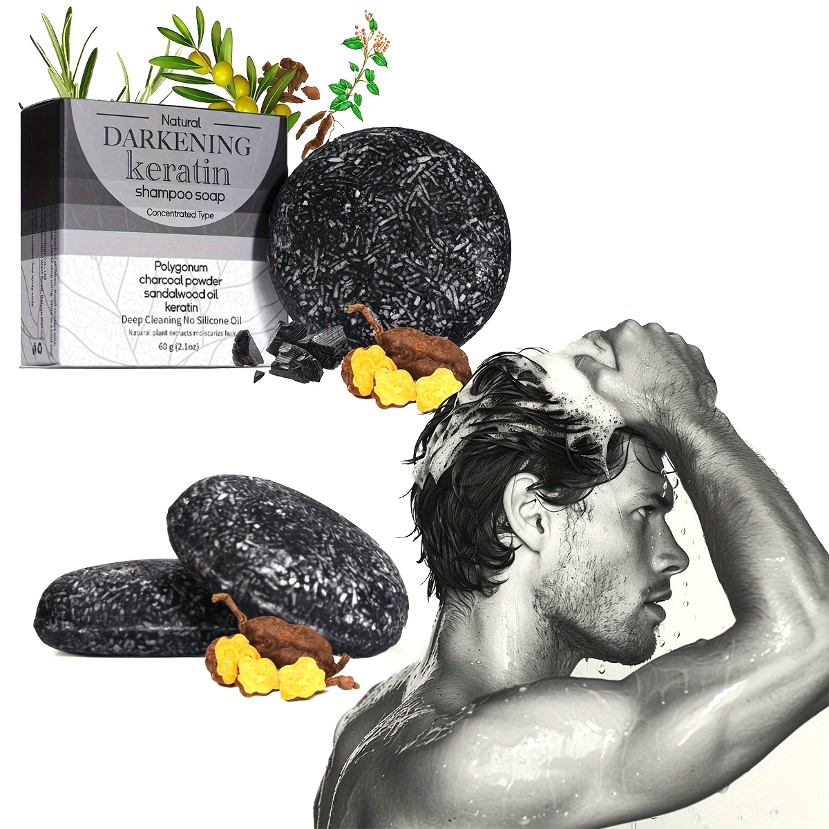 XF 60g Sabonete Preto Shampoo  - Bar Soap Shampoo Solid avaliação e preço